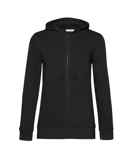 B&C Inspire women's zipped hoodie BA02F in pure black