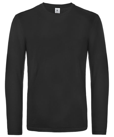 B&C E190 long-sleeve shirt BA221 in black