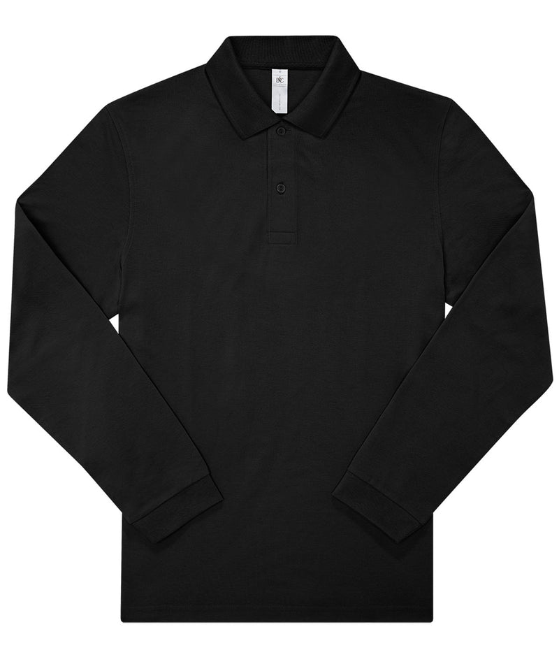 B&C My Polo 180 LSL long-sleeve polo BA262 in black