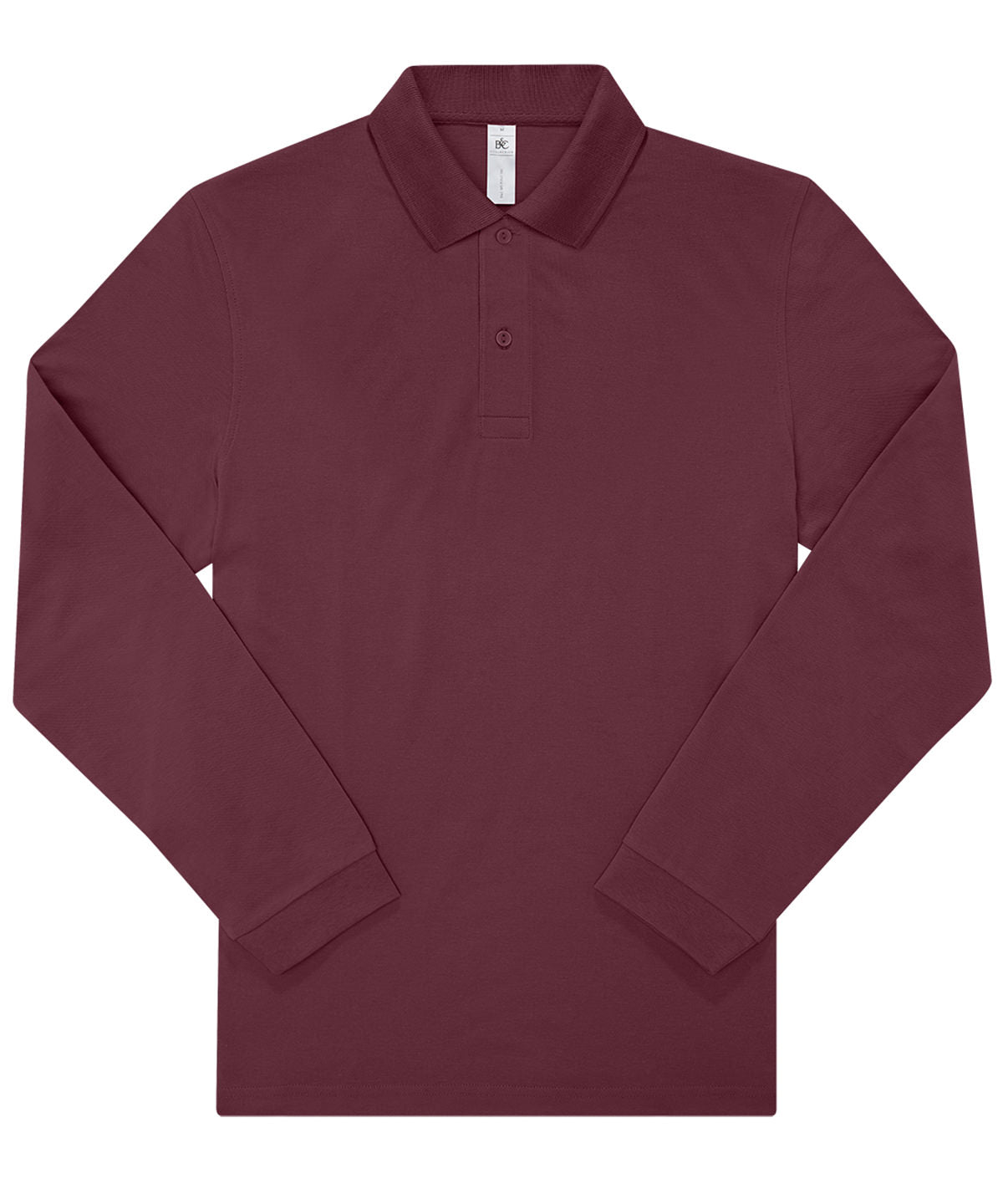 B&C My Polo 180 LSL long-sleeve polo BA262 in burgundy