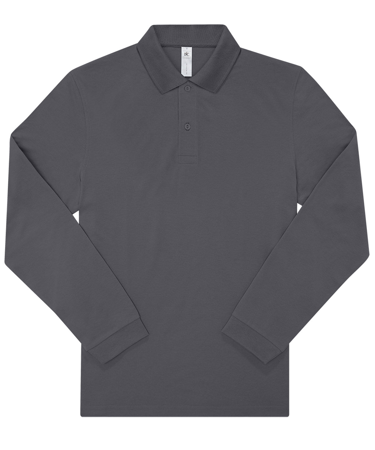 B&C My Polo 180 LSL long-sleeve polo BA262 in dark grey