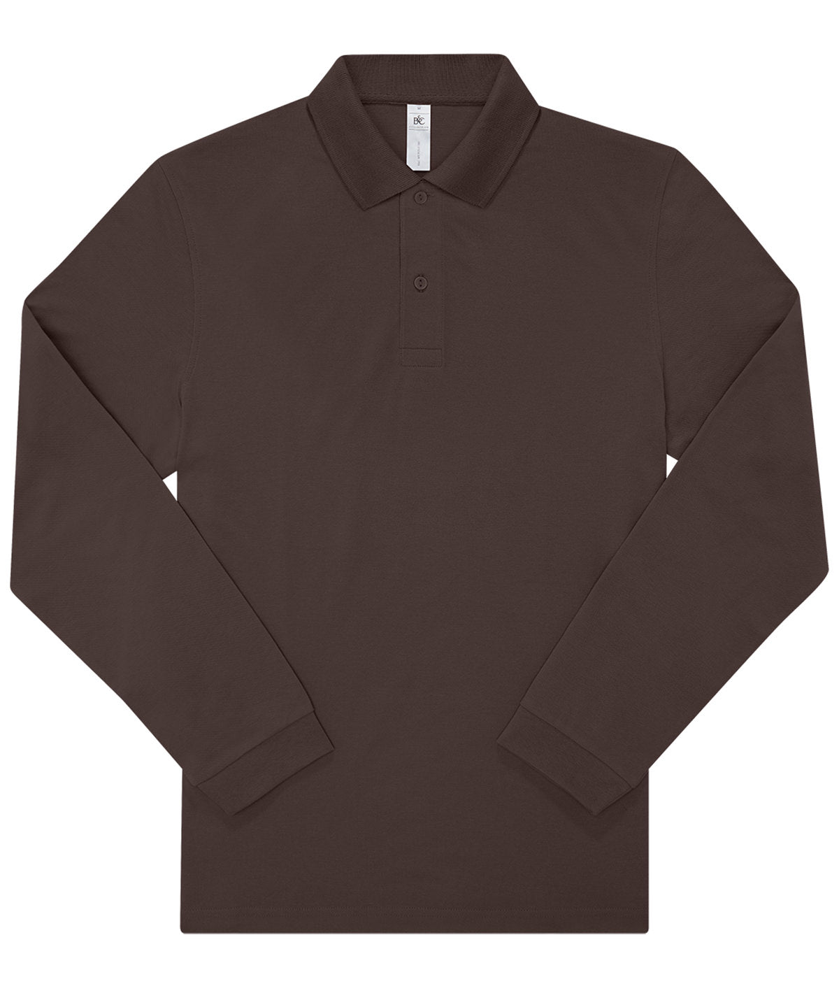 B&C My Polo 180 LSL long-sleeve polo BA262 in roasted coffee