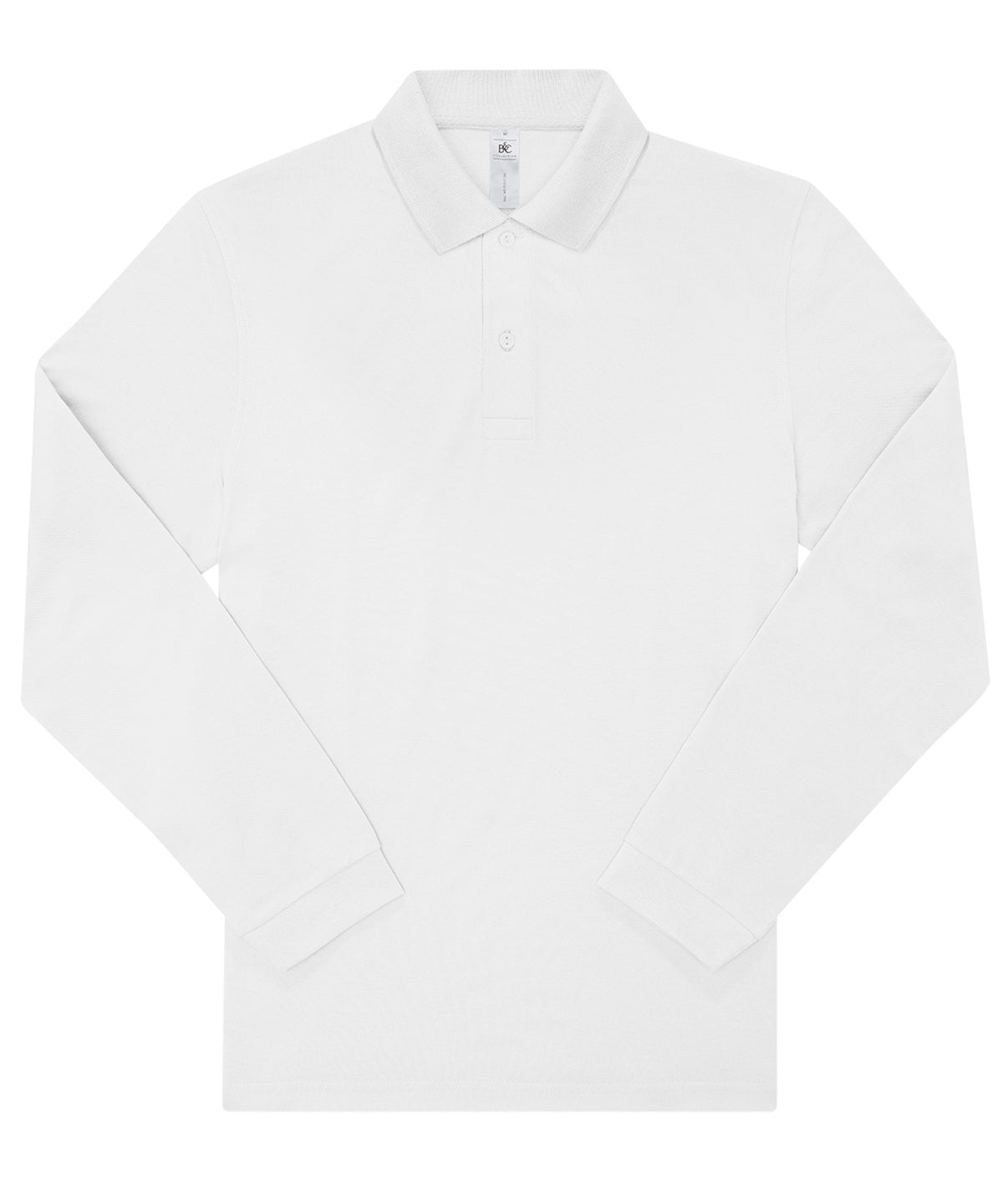 B&C My Polo 180 LSL long-sleeve polo BA262 in white