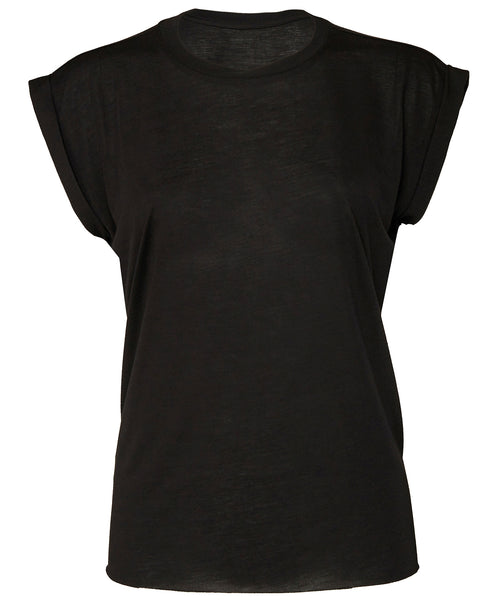 Bella Canvas Women's Flowy Muscle Tee with Rolled Cuff