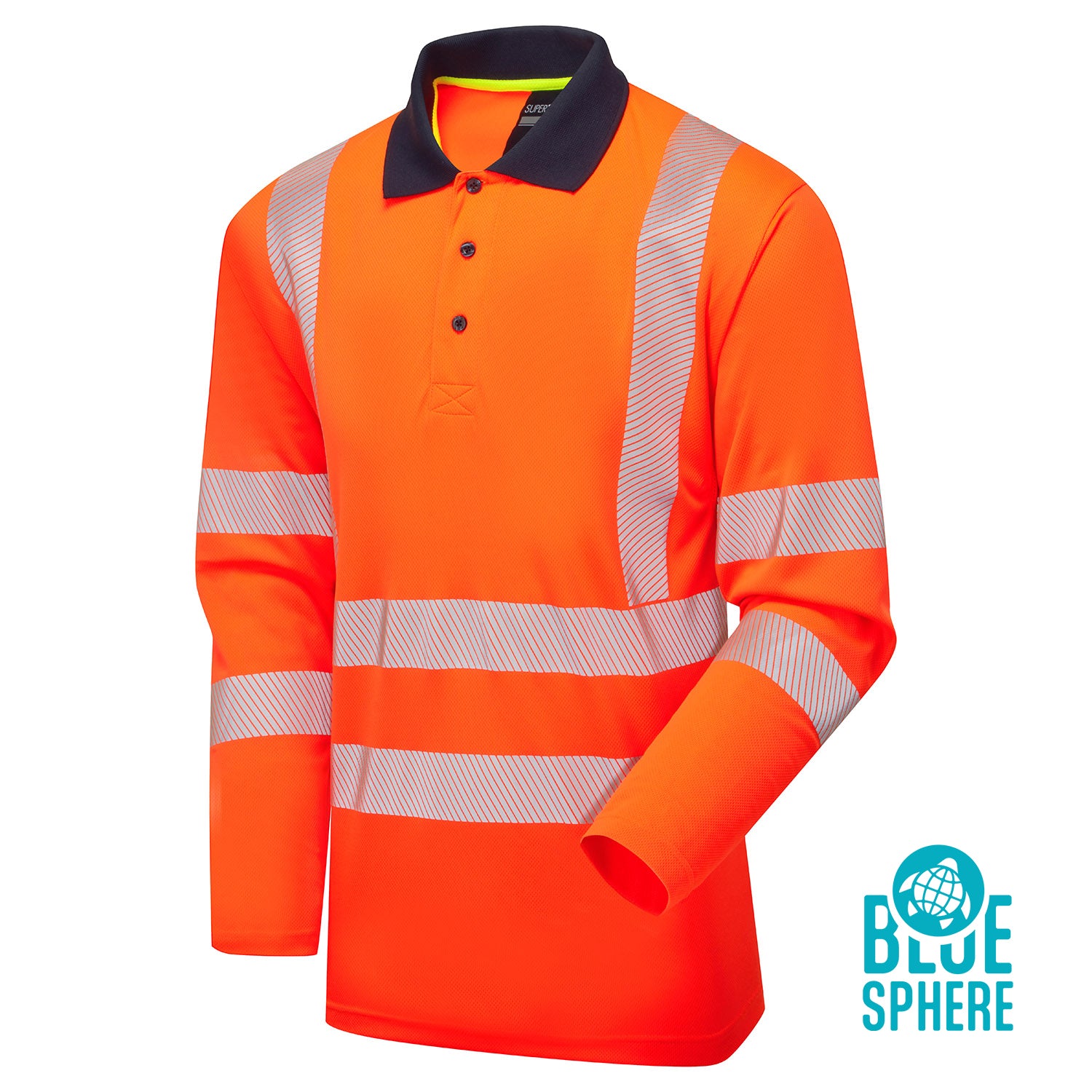 Supertouch Essentials Hi-Vis Eco CoolMax Long Sleeve Polo