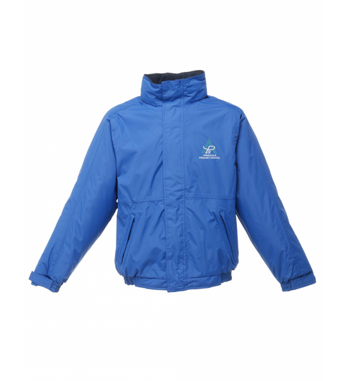 The adult's version of the royal blue Armadale PS 2-in-1 fleece jacket with school logo.