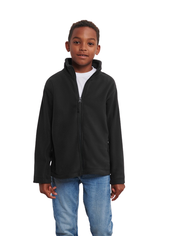 Russell Childrens Full Zip Outdoor Fleece Black
