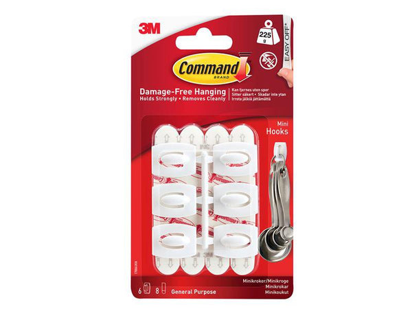 Command White Mini Hooks
