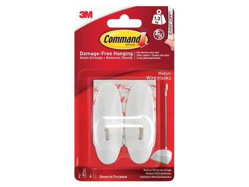 Command Medium Wire Hooks (Pack 2)