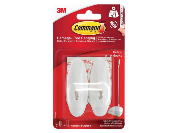 Command Medium Wire Hooks (Pack 2)
