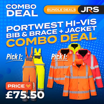 Portwest Hi-Vis Jacket, Bib & Brace Combo Bundle Deal