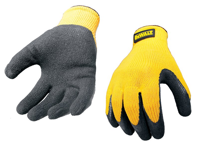 DeWALT Power Tools Yellow Knit Back Latex Gloves - Large