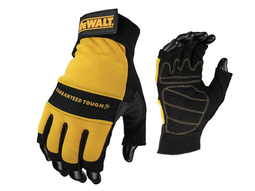 DeWALT Power Tools Fingerless Synthetic Padded Leather Palm Gloves - Large