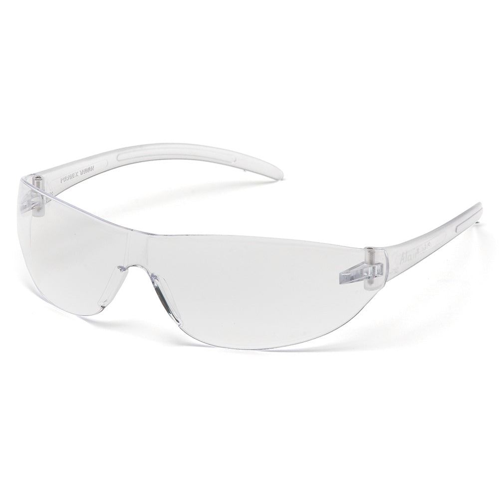 Supertouch Pyramex Alair safety glasses with a clear, frameless lens.