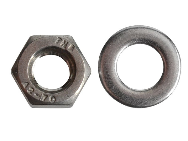ForgeFix Hexagonal Nuts & Washers A2 Stainless Steel M6 ForgePack 20