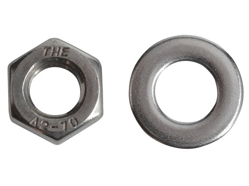 ForgeFix Hexagonal Nuts & Washers A2 Stainless Steel M8 ForgePack 12