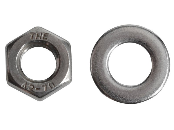 ForgeFix Hexagonal Nuts & Washers A2 Stainless Steel M8 ForgePack 12