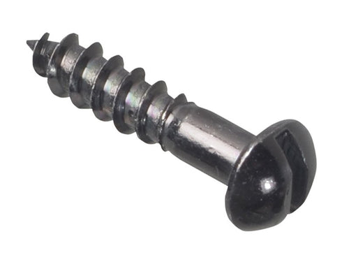ForgeFix Wood Screw Slotted Round Head ST, Black Japanned