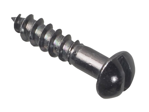 ForgeFix Wood Screw Slotted Round Head ST, Black Japanned