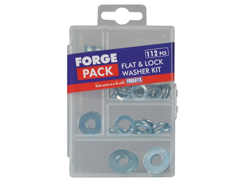 ForgeFix Flat & Lock Washer Kit, 112 Piece