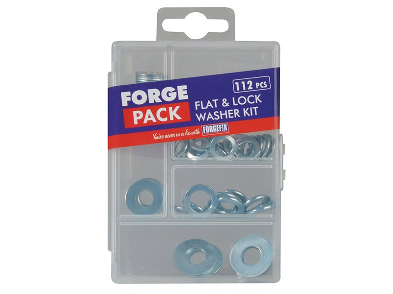 ForgeFix Flat & Lock Washer Kit, 112 Piece