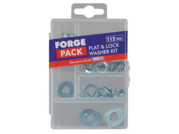 ForgeFix Flat & Lock Washer Kit, 112 Piece