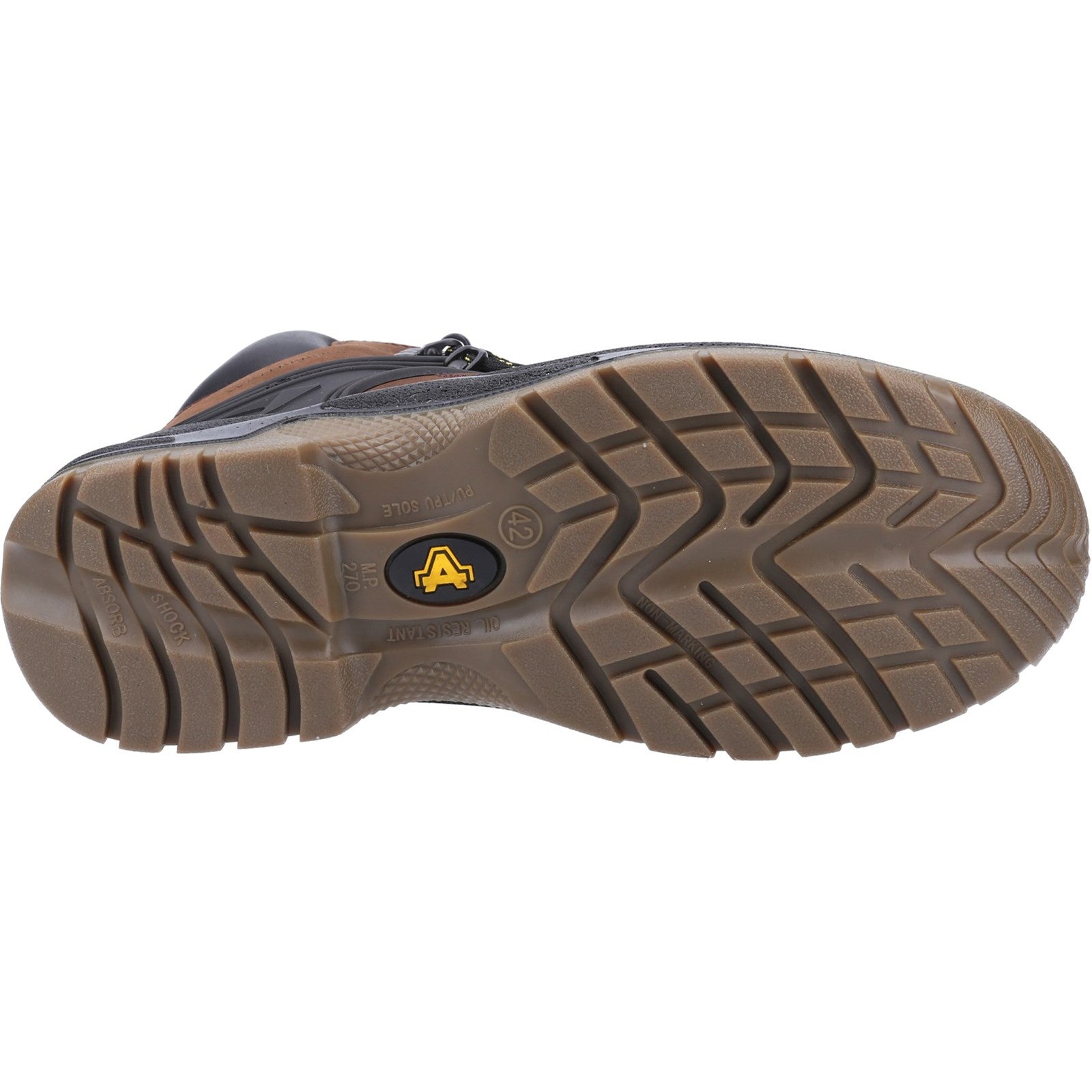 Angled view from above of the Amblers FS197 safety boot.