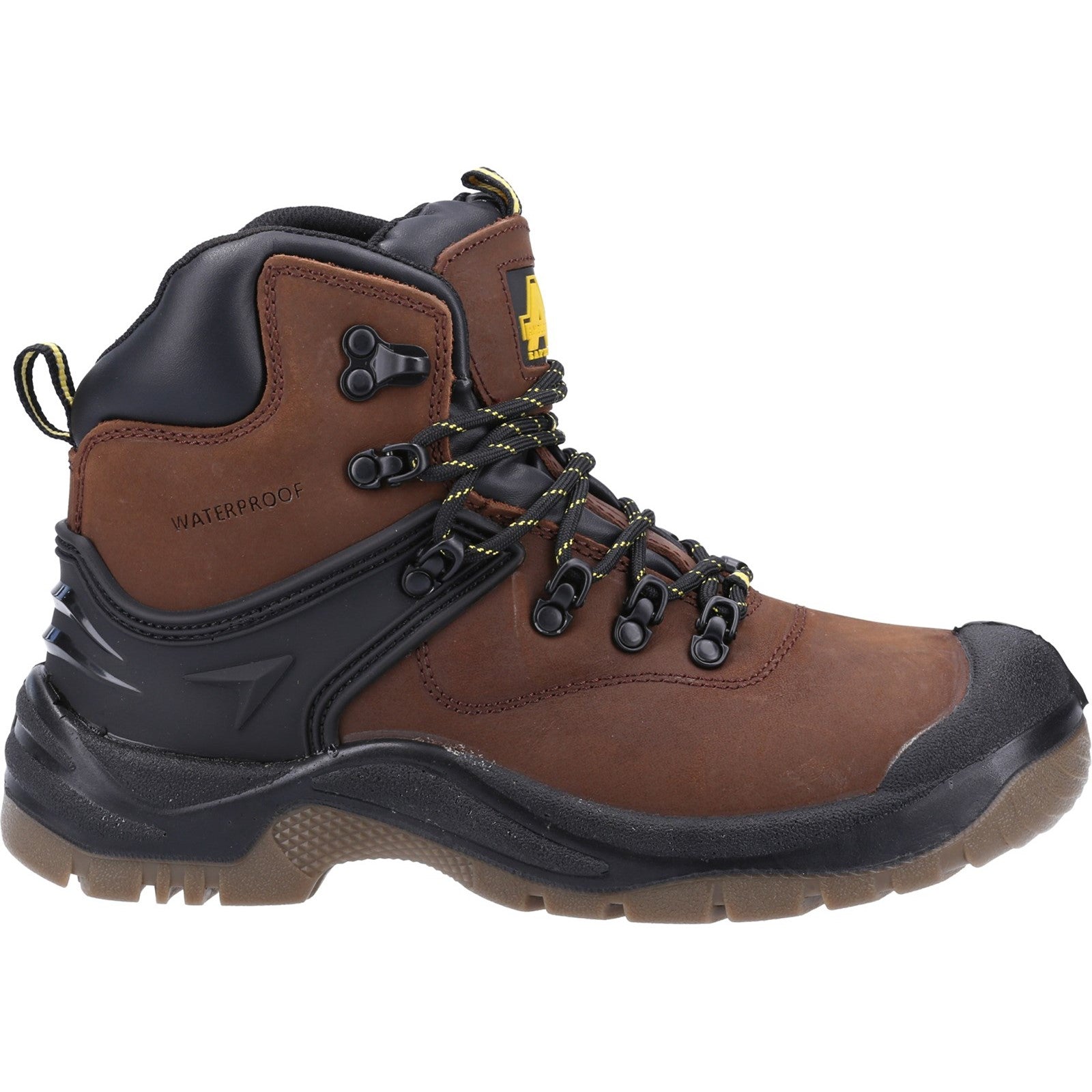 Padded black interior and tongue of the Amblers FS197 safety boot.