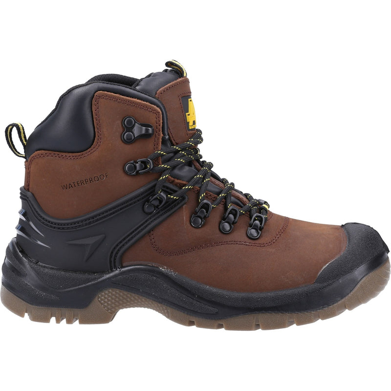 Padded black interior and tongue of the Amblers FS197 safety boot.
