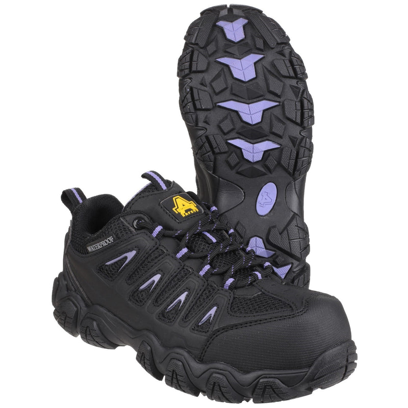 Back view of the Amblers AS708 non-metal ladies' safety trainer.