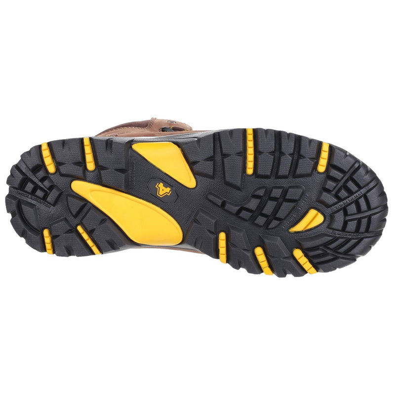 Top-angled view of the Amblers AS995 Pillar boot, focusing on the lacing.