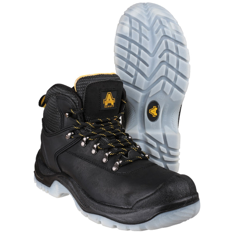 Rear view of the Amblers FS199 hiker boot showing ankle support.