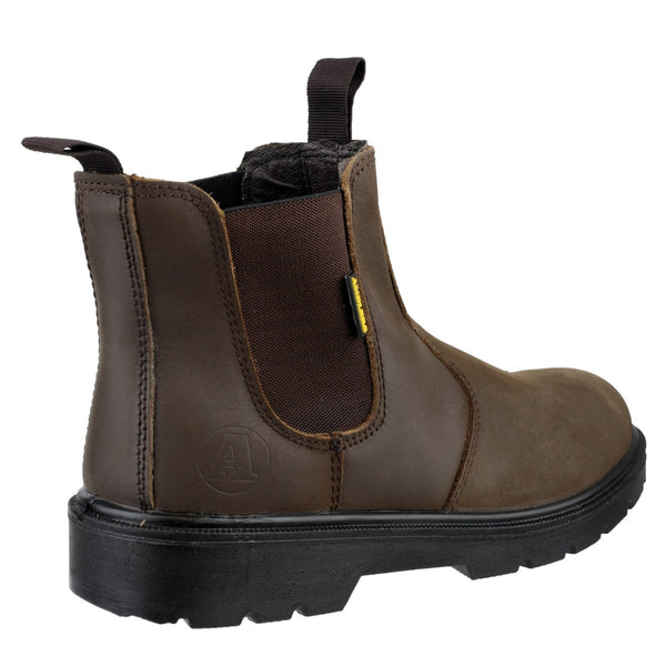 Side view of the FS128 dealer boot showcasing the elastic gusset and pull loops.