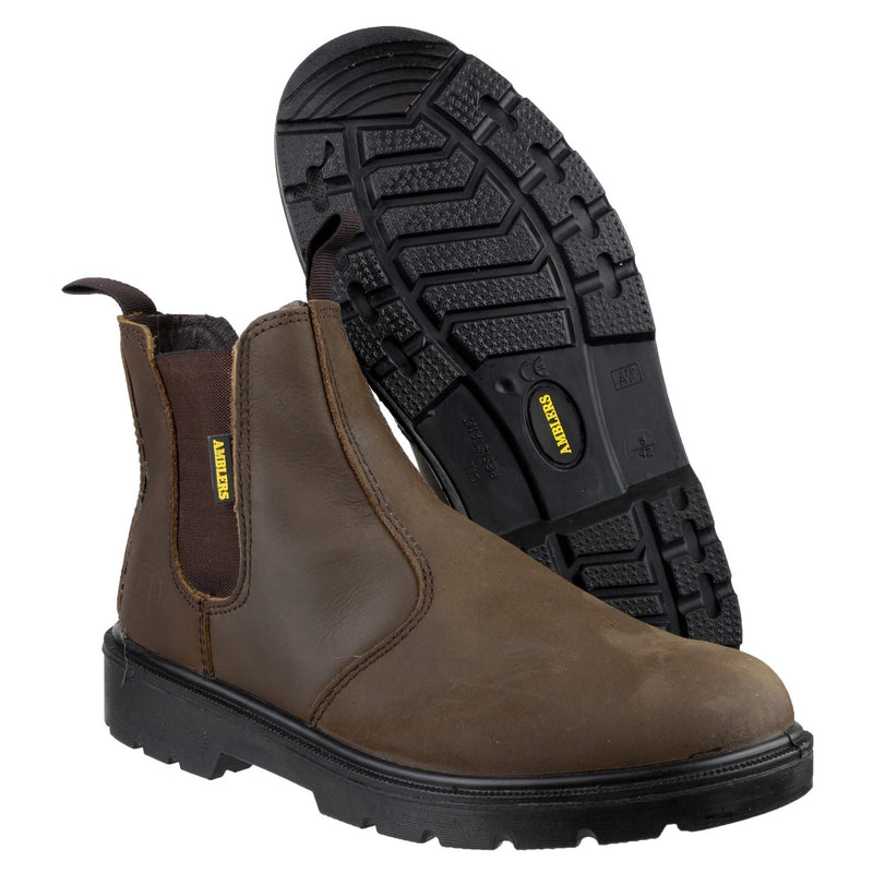 Rear view of the black leather FS128 safety dealer boot.