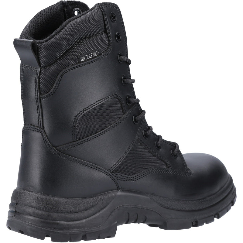 Side view of the tall Combat boot showing the full zip.