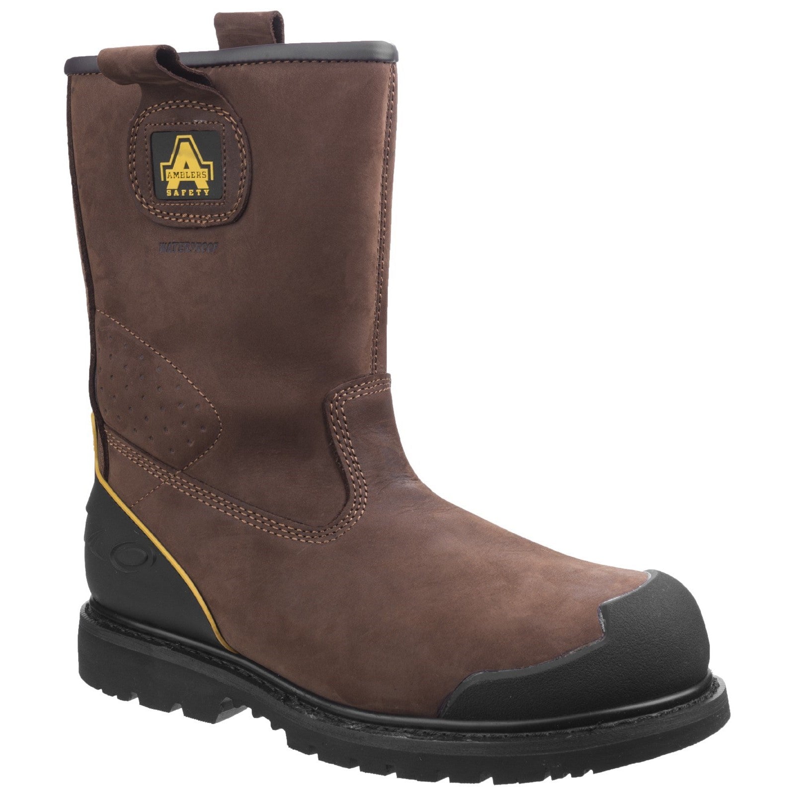 Amblers FS223 Goodyear welted waterproof industrial boot in brown.