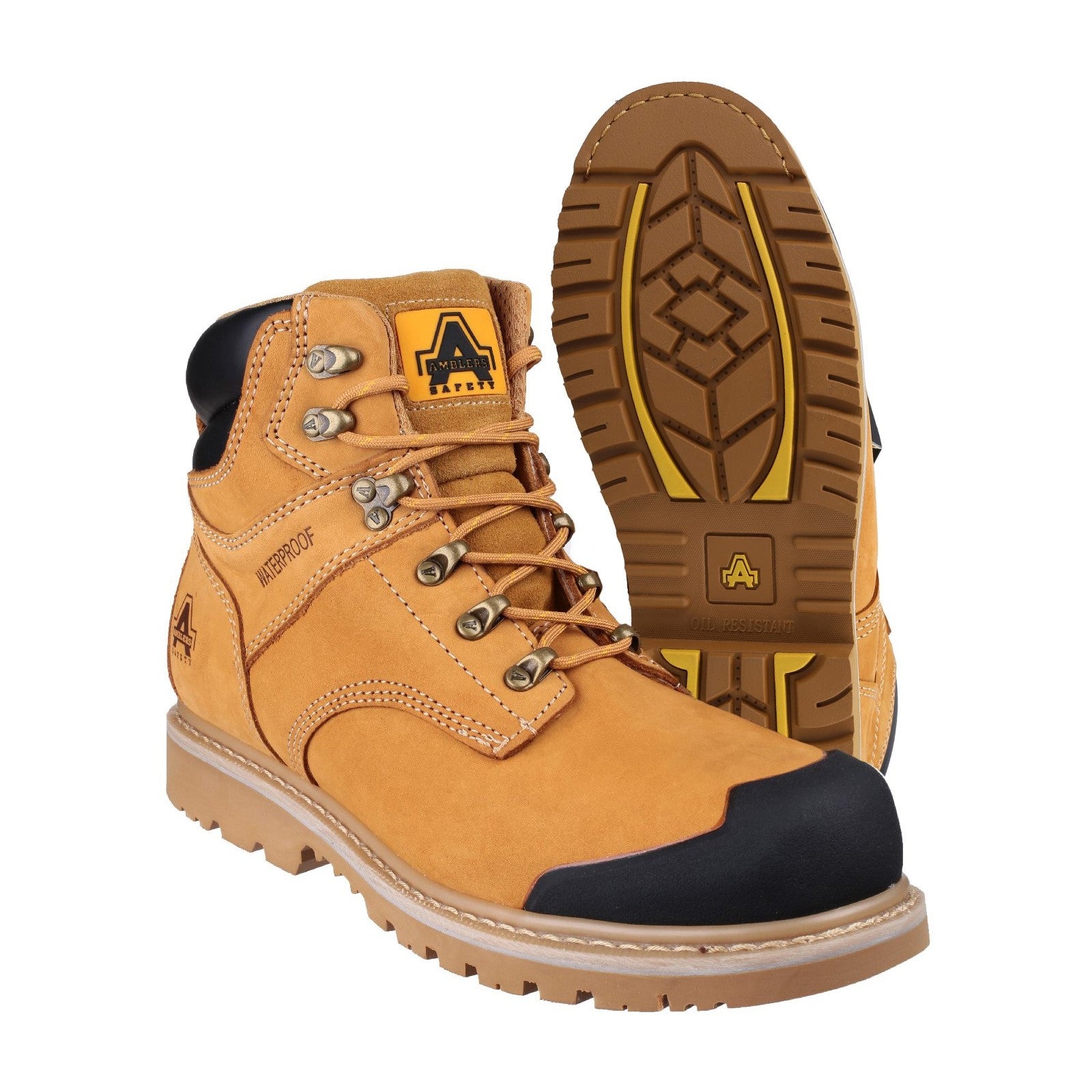 Back of the brown FS226 industrial boot.
