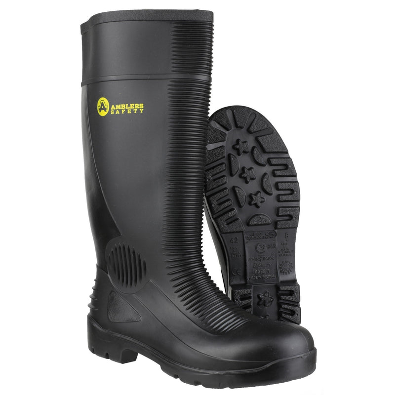 Rear of the heavy-duty FS100 wellington boot.