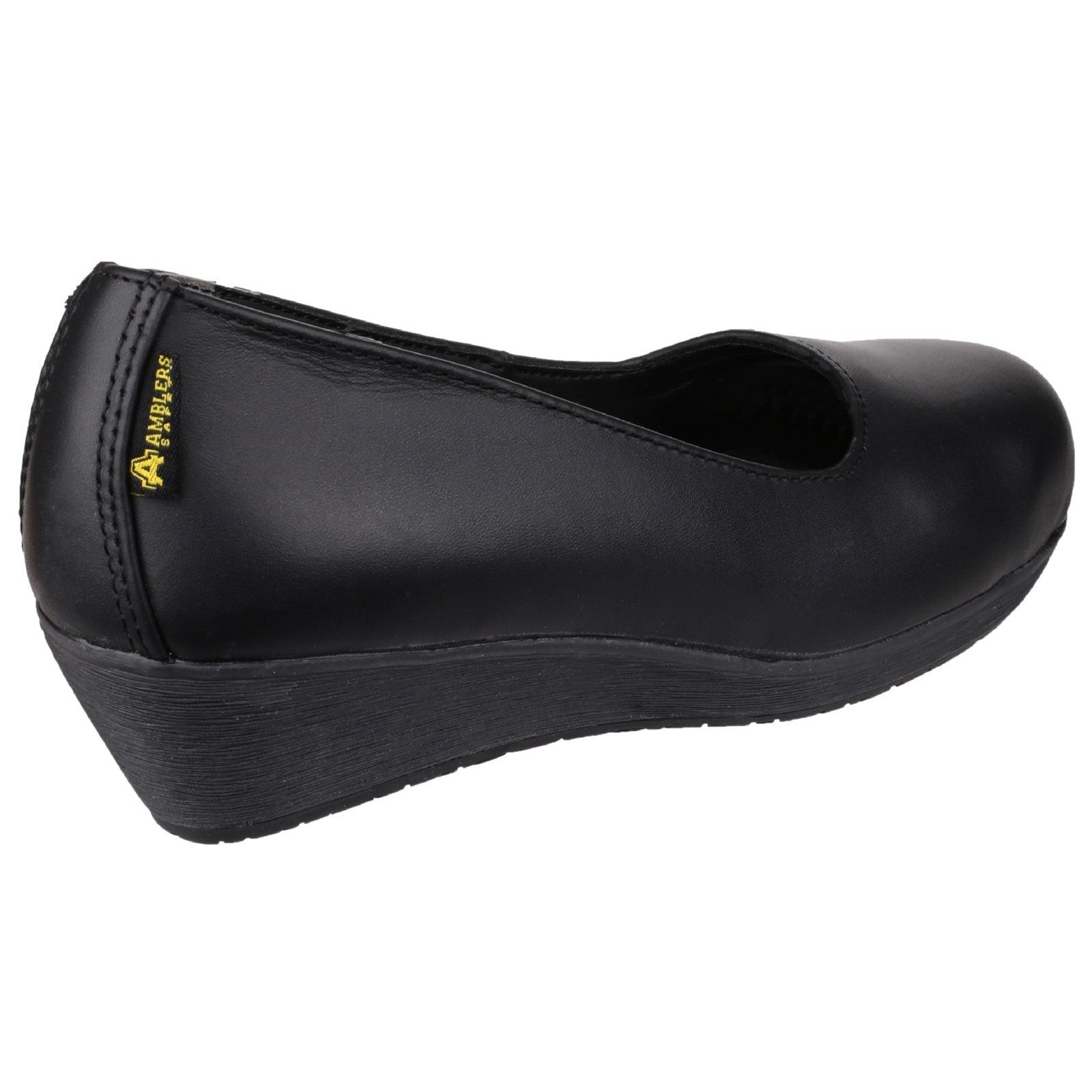 Amblers FS107 Antibacterial Memory Foam Slip on Wedged Safety Court Shoe