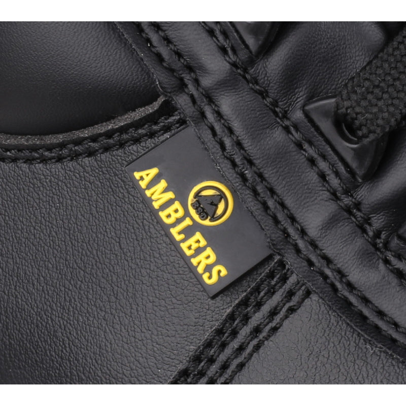 Detailed feature shot of the Amblers FS663 safety boot's materials.