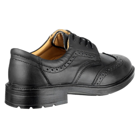 Side view of the smart Amblers FS44 safety brogue shoe.