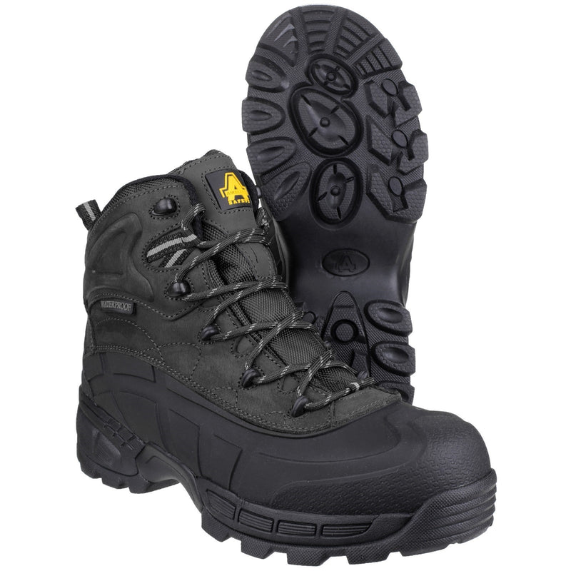 Rear view of the Amblers FS430 hybrid non-metal safety boot.