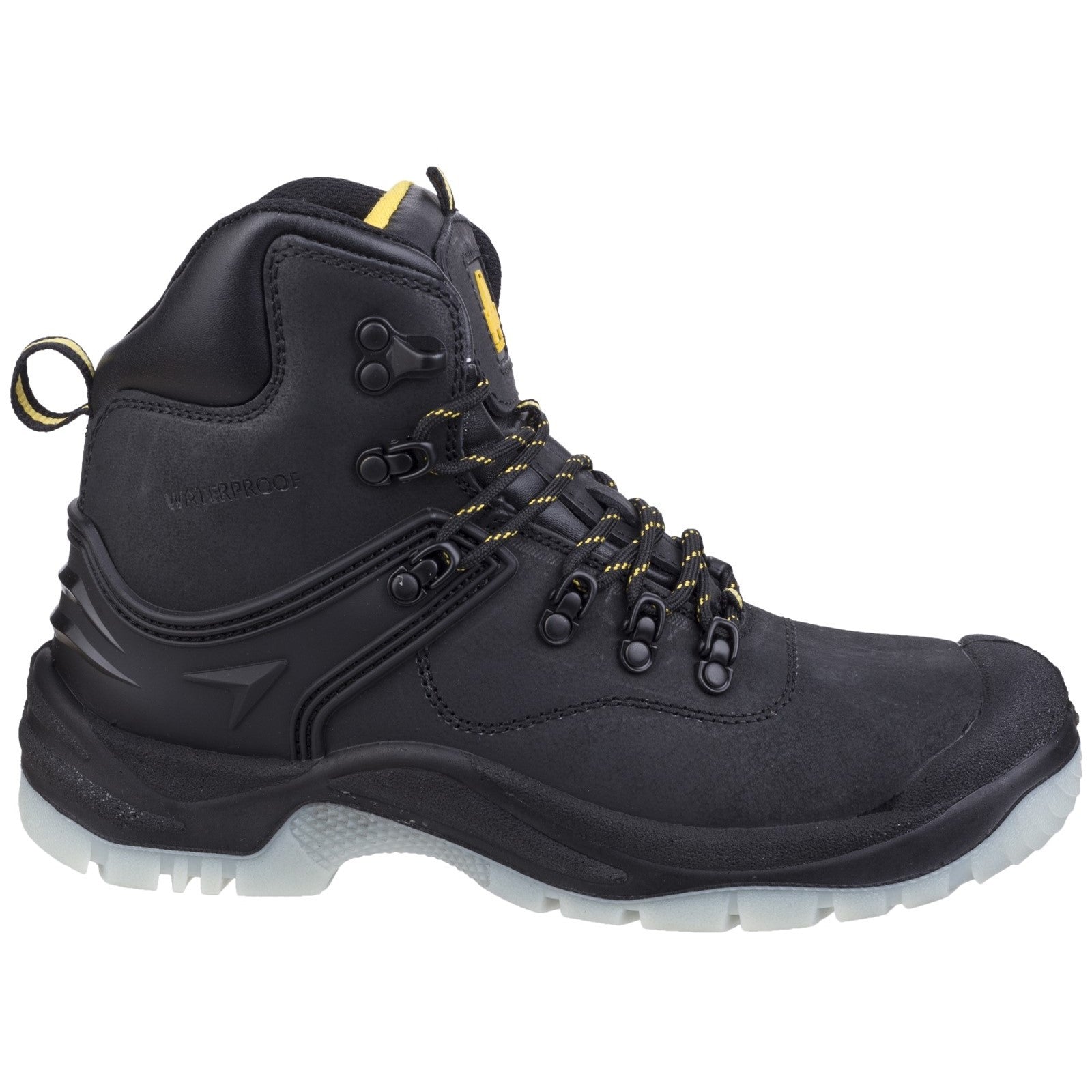 Close-up of the red padded lining inside the Amblers FS198 boot.