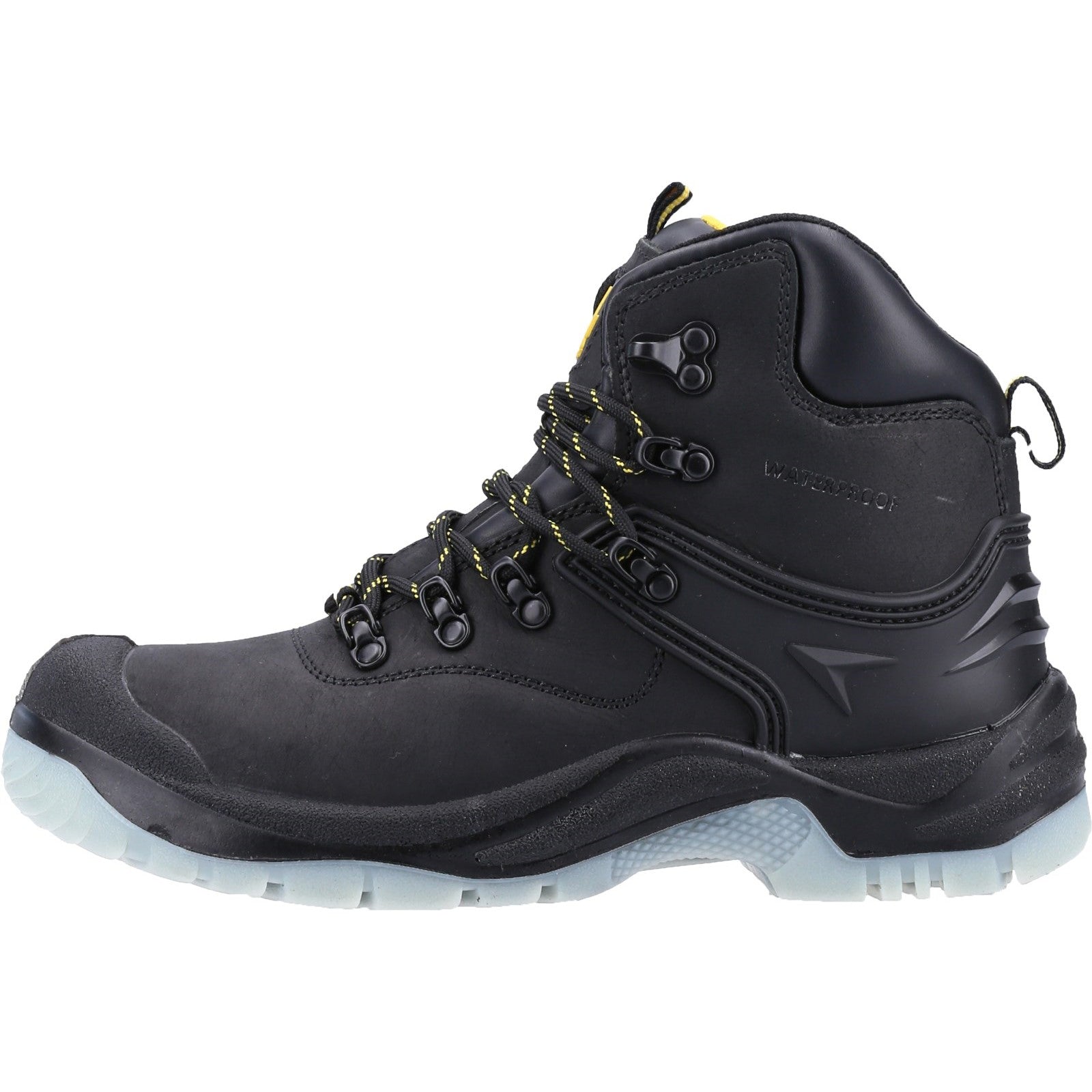 Lifestyle image of the Amblers FS198 safety boot being worn.