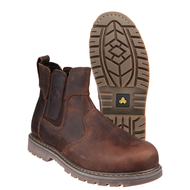 Back of the Amblers FS165 dealer boot with pull loop.