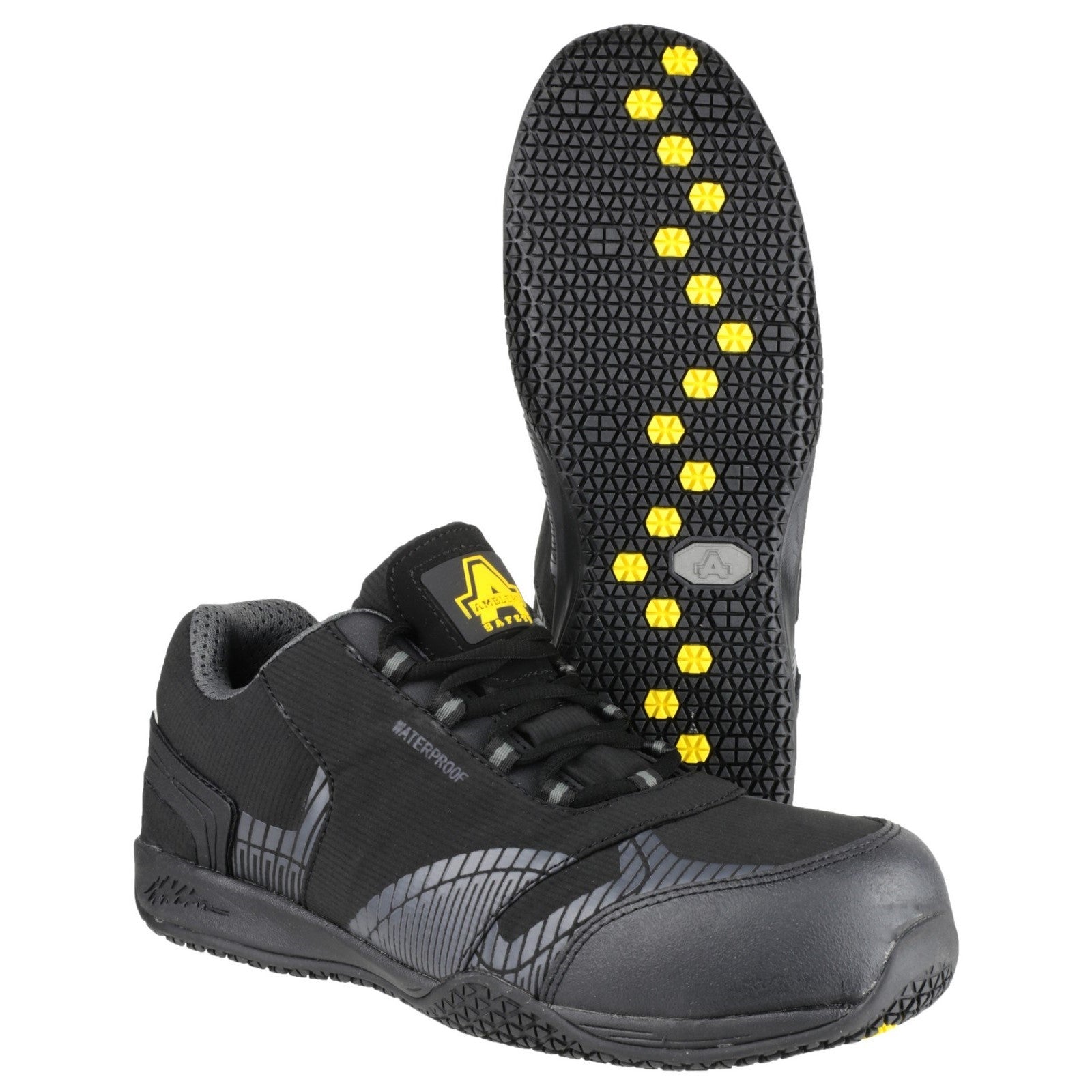 Rear view of the waterproof FS29C metal-free safety trainer.