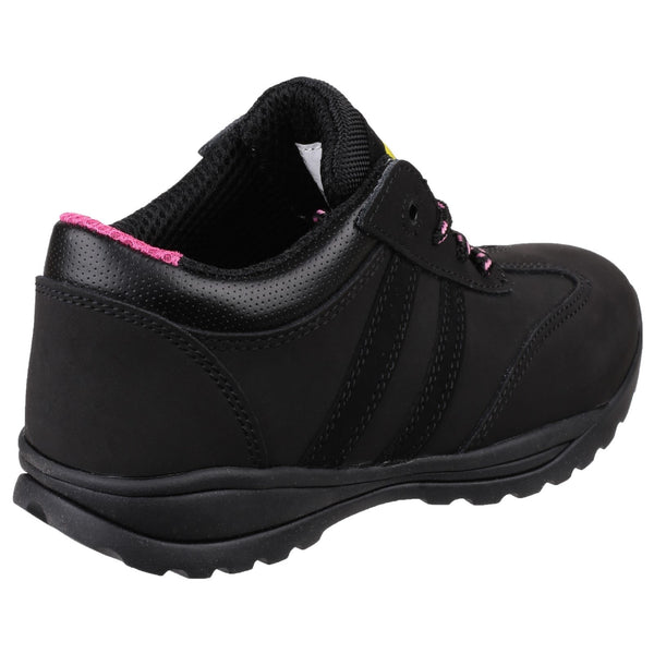 Side view of the stylish FS706 Sophie safety trainer with purple laces.