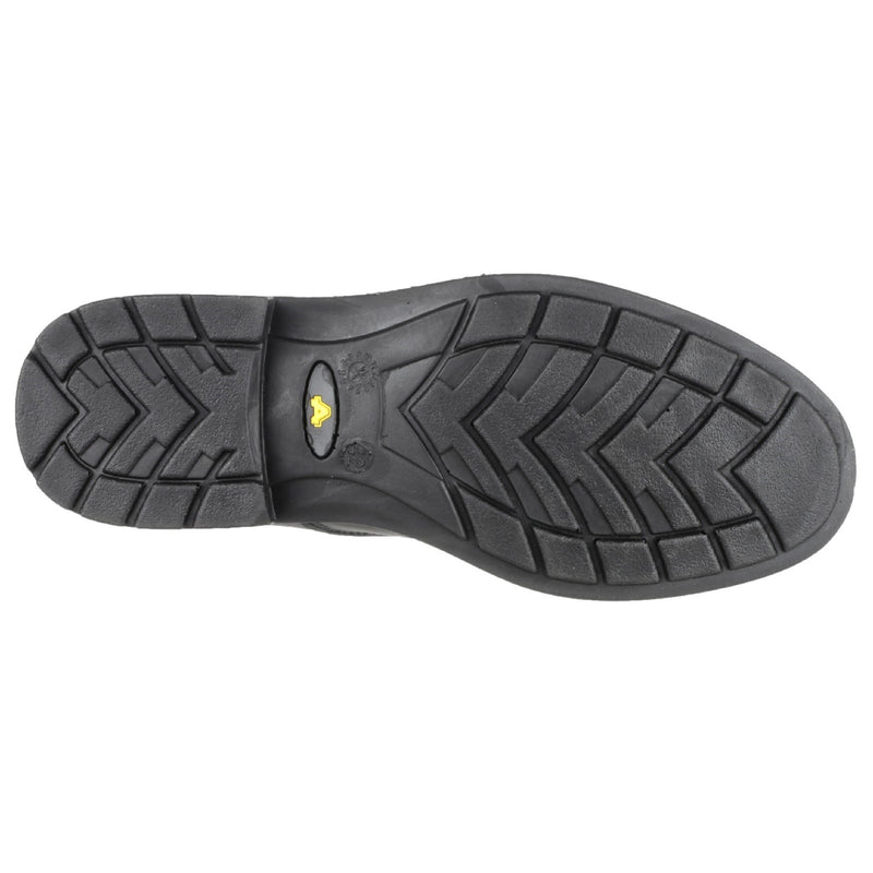Overhead shot of the FS43 work safety shoe's lace-up design.