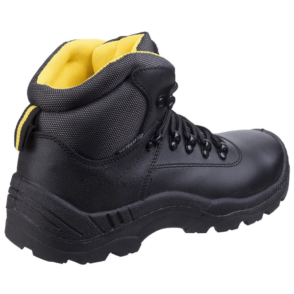 Side angle of the black Amblers FS220 safety boot.