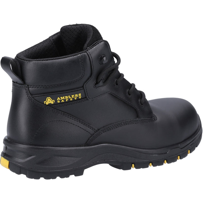 Side profile of the black AS605C safety boot.